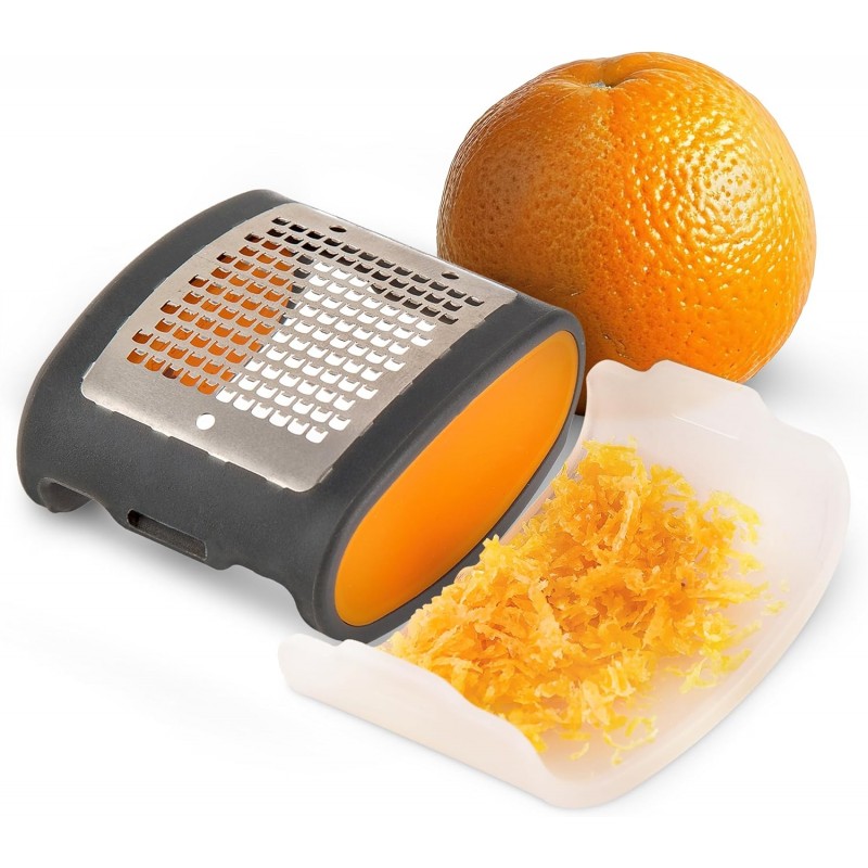 PrepWorks Pocket Citrus Zester – Compact, Stainless Steel Zester for Grating Citrus, Easy to Use, BPA-Free, Ergonomic Handle