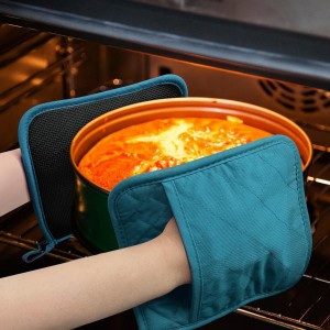 2Pcs Cotton and Neoprene Oven Pads Pot Holders with Pocket 8