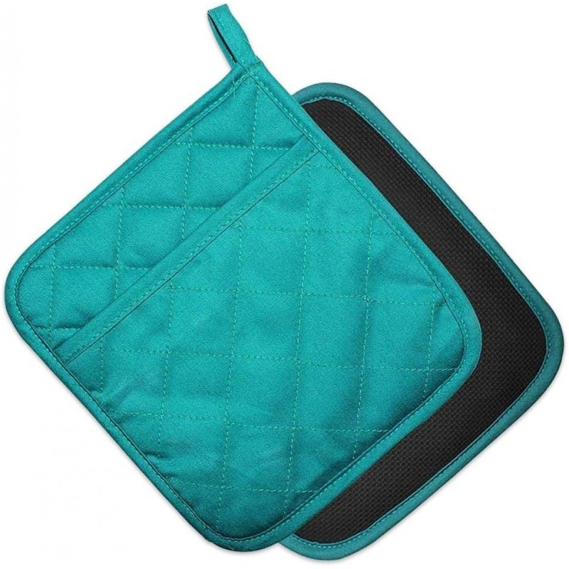 2Pcs Cotton and Neoprene Oven Pads Pot Holders with Pocket 8