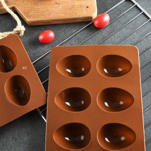 8 Cavity Silicone Egg Pan, Egg Tray, Egg Shape Ice Tray, Silicone Baking Supplies for Cake Decorating, Chocolate, Candy, Jello, Baking Pan for Muffin, Bread and More, Set of 2
