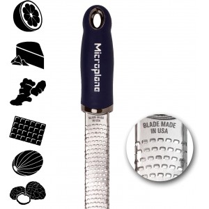 Microplane Premium Citrus Zester and Parmesan Grater (Dark Blue) - Blade Made in the USA