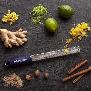 Microplane Premium Citrus Zester and Parmesan Grater (Dark Blue) - Blade Made in the USA