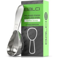 BALCI - Stainless Steel Coffee Scoop (2 Tablespoon Scoop) Exact Measuring Spoon for Coffee, Tea, Sugar, Flour and More! …