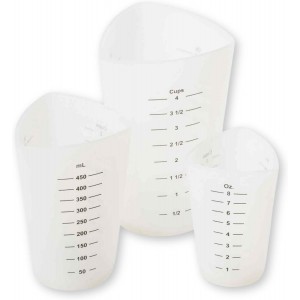 Tablecraft Flexible Measuring Cups, Sili...