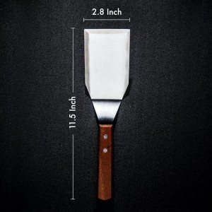 MANNKITCHEN Professional Grade Stainless Steel Spatula Perfect for Cast Iron Skillets and Flat Top Grills (MK21680)