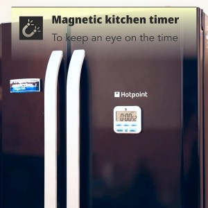 H&S Digital Kitchen Timer for Cooking - Magnetic Countdown Timer with Large LCD Display & Loud Alarm - Oven Timers with Alarm - Stop Watch Clock for Food