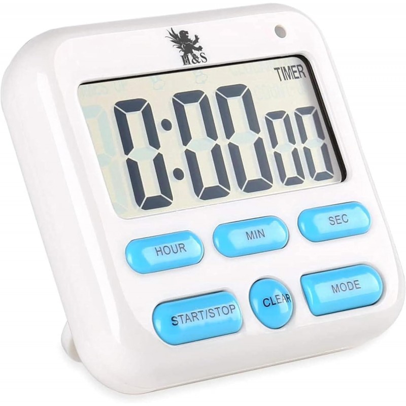 H&S Digital Kitchen Timer for Cooking - Magnetic Countdown Timer with Large LCD Display & Loud Alarm - Oven Timers with Alarm - Stop Watch Clock for Food