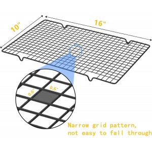 Tebery 4 Pack Black Heavy-Duty Wire Cooking Rack Baking Racks, Nonstick Baking & Cooling Grid for Roasting, Cooking, Grilling, Drying - 16