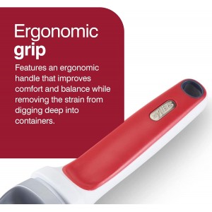 Zyliss Right Scoop Ice Cream Scoop - Ergonomic, Dishwasher-Safe Ice Cream Scooper Perfect for Gelato, Sorbet, Frozen Yogurt & More - Red