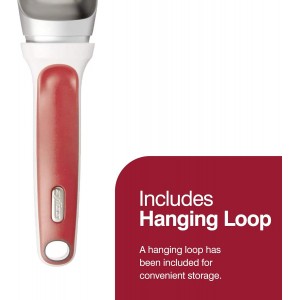 Zyliss Right Scoop Ice Cream Scoop - Ergonomic, Dishwasher-Safe Ice Cream Scooper Perfect for Gelato, Sorbet, Frozen Yogurt & More - Red