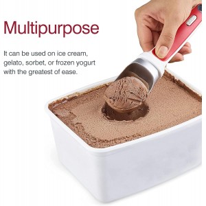 Zyliss Right Scoop Ice Cream Scoop - Ergonomic, Dishwasher-Safe Ice Cream Scooper Perfect for Gelato, Sorbet, Frozen Yogurt & More - Red