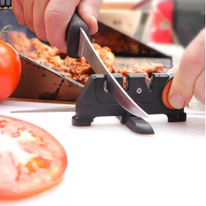 Outdoor Edge Edge-X Pro, Pocket Sized 4-Stage Carbide/Ceramic/Diamond Abrasive Knife Sharpener with Folding X-Base that Improves Stability for all Outdoor, Serrated and Kitchen Knives