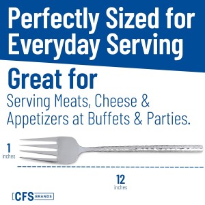 Carlisle FoodService Products 60202 Hammered Stainless Steel Cold Meat Fork, 12