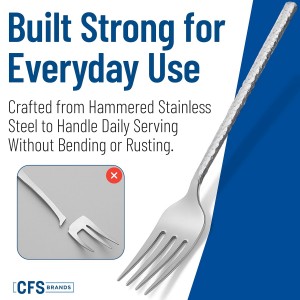 Carlisle FoodService Products 60202 Hammered Stainless Steel Cold Meat Fork, 12