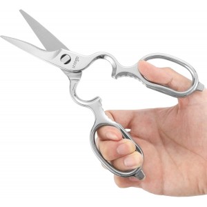 LIVINGO Kitchen Forged Shears Heavy Duty Come Apart Ultra Sharp Multi-function Stainless Steel Scissors Bottle Opener, Nut Cracker 8.5 inch