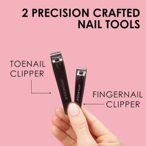 JAPONESQUE Fingernail & Toenail Clippers Set with Salon Quality Sharp Blades Made from Stainless Steel