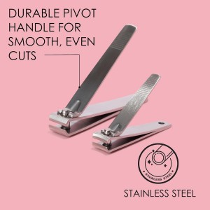 JAPONESQUE Fingernail & Toenail Clippers Set with Salon Quality Sharp Blades Made from Stainless Steel