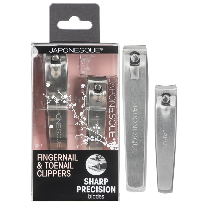 JAPONESQUE Fingernail & Toenail Clippers Set with Salon Quality Sharp Blades Made from Stainless Steel