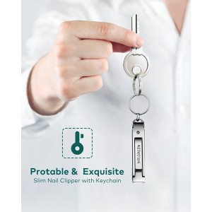 MR.GREEN Portable Nail ClippersMedical Grade Stainless Steel Foldable Nail Cutter Ultra Slim Travel Design