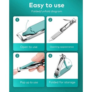 MR.GREEN Portable Nail ClippersMedical Grade Stainless Steel Foldable Nail Cutter Ultra Slim Travel Design