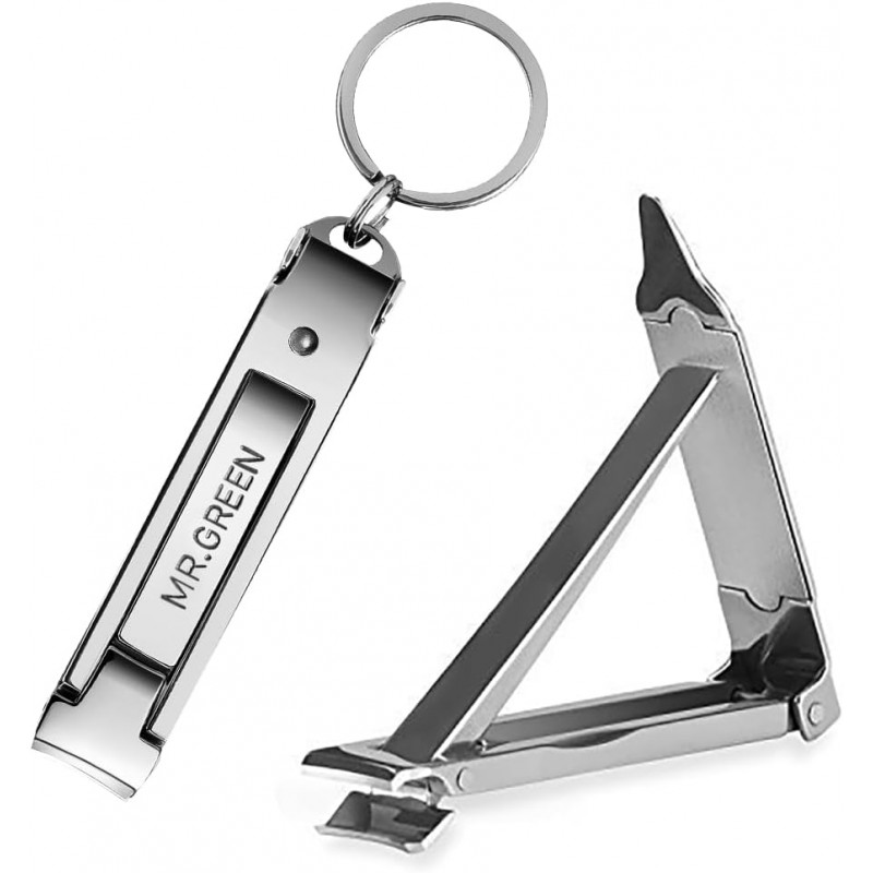 MR.GREEN Portable Nail ClippersMedical Grade Stainless Steel Foldable Nail Cutter Ultra Slim Travel Design