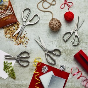 Farberware All Purpose High Carbon Stainless Steel Shears with Contoured Handles, Silver