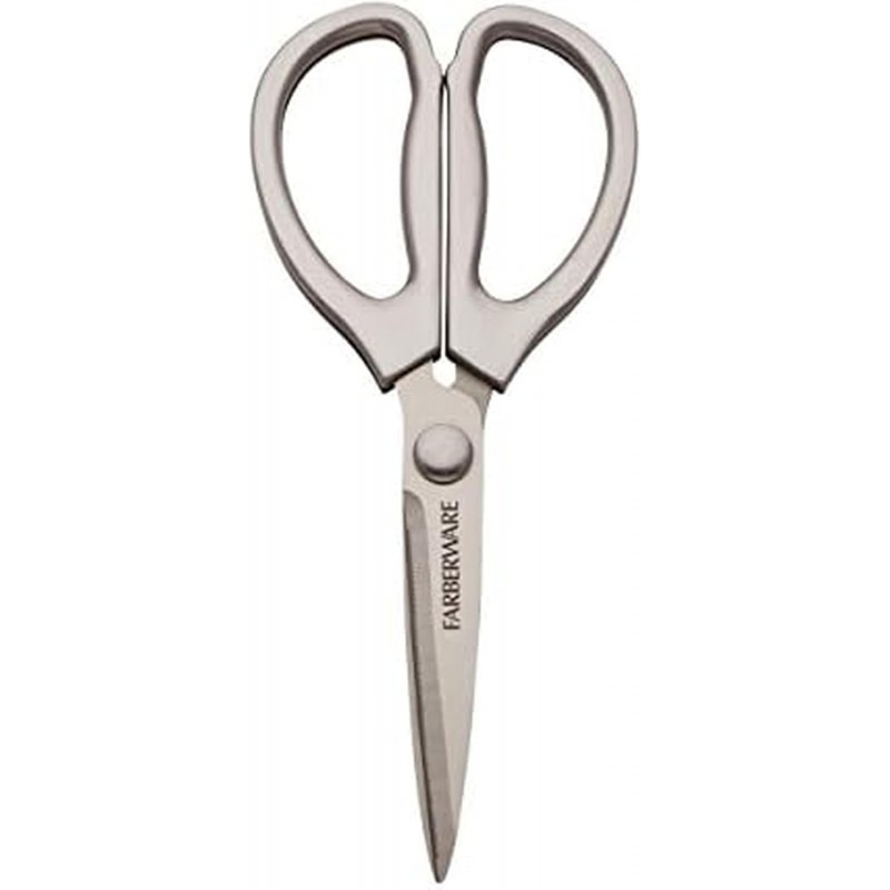 Farberware All Purpose High Carbon Stainless Steel Shears with Contoured Handles, Silver