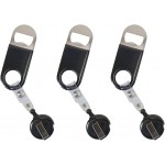 Retractable Flat Beer Bottle Opener with Belt Clip for Bartenders,Waiter (Black 3-Pack)