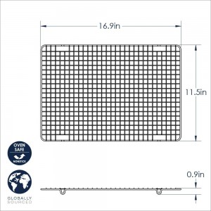 Nordic Ware 43343 Oven Safe Nonstick Baking & Cooling Grid (1/2 Sheet), One Size, Steel