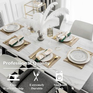 Home Brilliant Linen Placemats Set of 4 Heat Resistant Dining Table Cloth Place Mats Kitchen Table Mats Placemats Table Spring Decor, Natural Linen