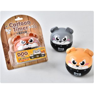 Kitchen Egg Timer,60 Minutes Dog Mechanical Rotating Cooking Timer (Grey)