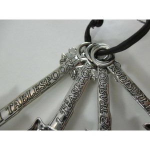 Ganz Family Of Cats Polished Silver Tone Zinc Alloy Measuring Spoons, 4-Piece Set