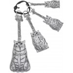 Ganz Family Of Cats Polished Silver Tone Zinc Alloy Measuring Spoons, 4-Piece Set
