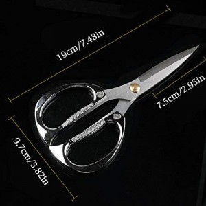 Multi-purpose Kitchen Shears Scissors, Heavy Duty Stainless Steel Scissors with Strong Straight Edge Snips (Silver)