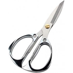 Multi-purpose Kitchen Shears Scissors, Heavy Duty Stainless Steel Scissors with Strong Straight Edge Snips (Silver)