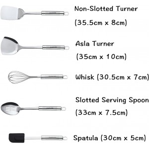 Cooking Utensil Set, 11 PCS Stainless Steel Kitchen Utensil Set, Nonstick Kitchen Gadgets Cookware Set with Spatula