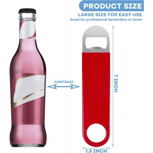 3 Pack Bottle Openers,Beer Bottle Openers, Speed Openers, Stainless Steel Flat Bottle Opener with Exquisite Packaging, for Kitchen, Bar or Restaurant 7 inches Red, Black, Blue