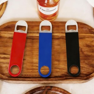 3 Pack Bottle Openers,Beer Bottle Openers, Speed Openers, Stainless Steel Flat Bottle Opener with Exquisite Packaging, for Kitchen, Bar or Restaurant 7 inches Red, Black, Blue
