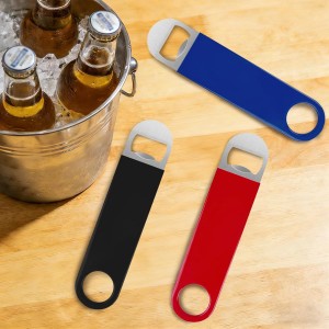 3 Pack Bottle Openers,Beer Bottle Openers, Speed Openers, Stainless Steel Flat Bottle Opener with Exquisite Packaging, for Kitchen, Bar or Restaurant 7 inches Red, Black, Blue