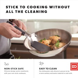 DI ORO Spatulas for Kitchen Use - Forever Warranty - 600°F Heat Resistance Silicone - Turner Spatula Set for Cooking - BPA Free Wide Pancake Spatulas - Egg Flippers for Nonstick Cookware Safe (2pc)