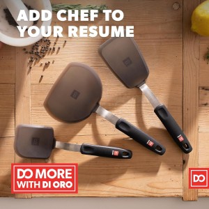 DI ORO Spatulas for Kitchen Use - Forever Warranty - 600°F Heat Resistance Silicone - Turner Spatula Set for Cooking - BPA Free Wide Pancake Spatulas - Egg Flippers for Nonstick Cookware Safe (2pc)