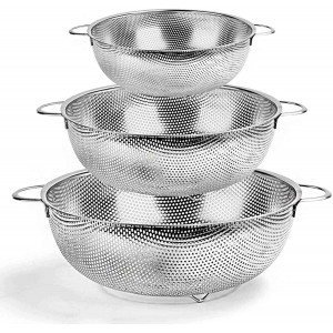 TeamFar Colander Set of 3, Stainless Ste...