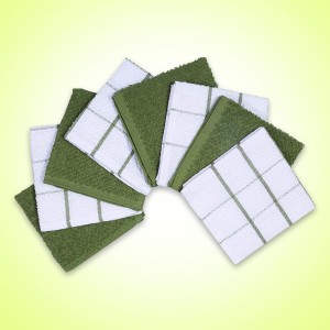 AMOUR INFINI Cotton Kitchen Dish Cloths Set of 8 – Highly Absorbent, Super Soft Premium Terry Cleaning Cloth (12