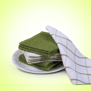 AMOUR INFINI Cotton Kitchen Dish Cloths Set of 8 – Highly Absorbent, Super Soft Premium Terry Cleaning Cloth (12