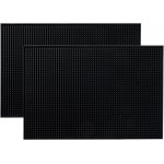 BARsics PVC Bar Service Mat for Cocktail Bartender 18x12 inches (Black 2-Pack)