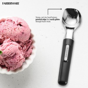 ​Farberware Professional Ice Cream Scoop, ​​Comfortable Handle, Heavy Duty, Professional Grade Scooper, Get Perfect Shape Scoops, Great for Spooning Frozen Hard Gelato and Sorbet, Cookie Dough, Melon
