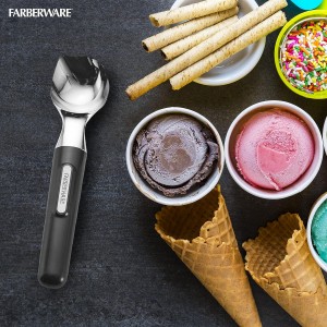 ​Farberware Professional Ice Cream Scoop, ​​Comfortable Handle, Heavy Duty, Professional Grade Scooper, Get Perfect Shape Scoops, Great for Spooning Frozen Hard Gelato and Sorbet, Cookie Dough, Melon