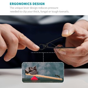 SZQHT Ultra Wide Jaw Opening Nail Clippers Set, Toenail Clippers for Thick Nails, Heavy Duty Nail Cutter, Stainless Steel Toe Nail Clippers for Seniors, Men & Women Manicure,Pedicure,Big(Black)