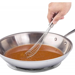 PrepWorks 10 Inch Fat Whisk - Stainless Steel Whisk for Mixing, Beating, and Stirring Sauces, Batter, and More