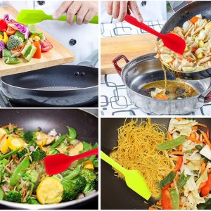 Silicone Spatulas, 8.5 inch Small Rubber Spatula Seamless One Piece Design Heat Resistant Non-Stick Flexible Scrapers Baking Mixing Tool (5 Pieces)